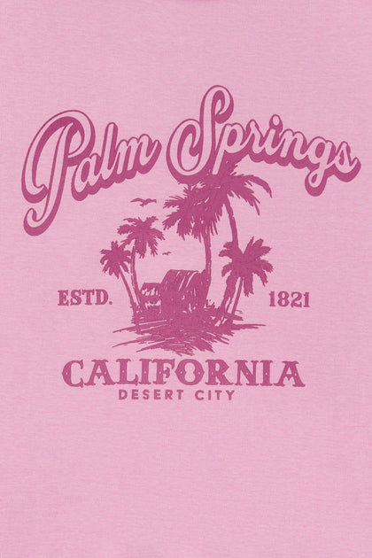 T-shirt ultracourt à imprimé Palm Springs