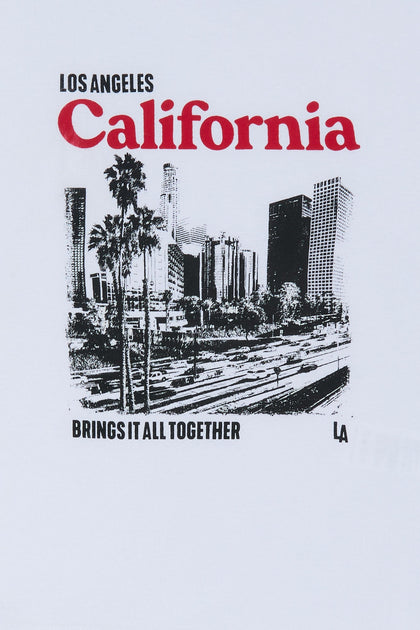 T-shirt ultracourt à imprimé California