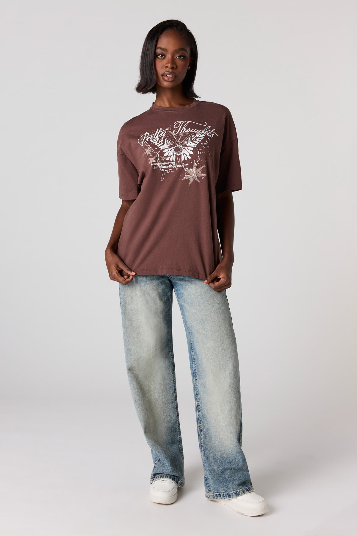 Alt View 3. Oversized Mystic Graphic T-Shirt - Brown