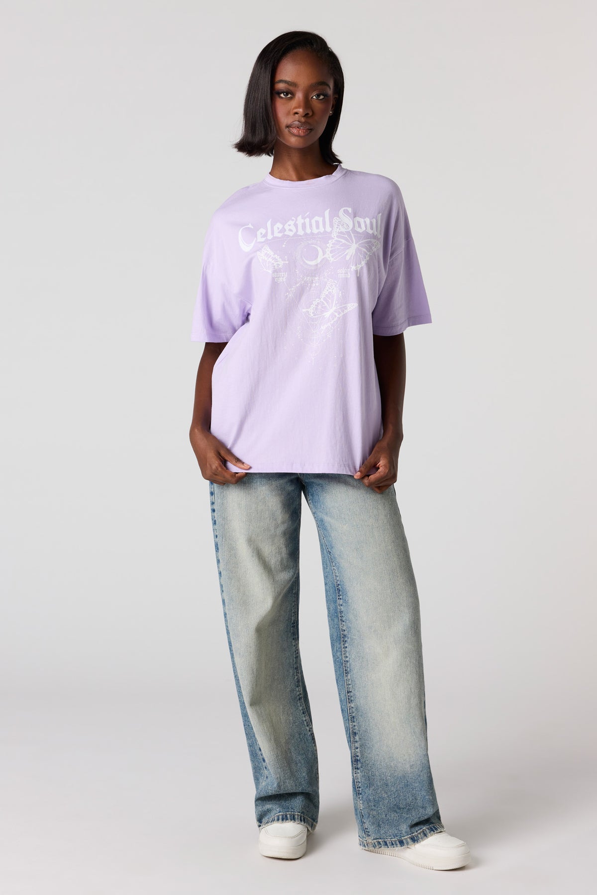 Alt View 3. Oversized Mystic Graphic T-Shirt - Lilac