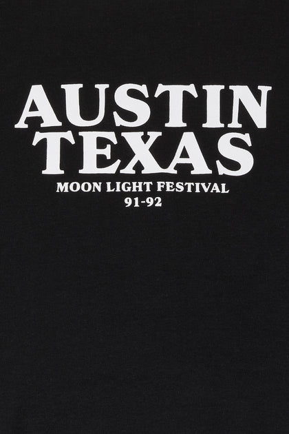 T-shirt ultracourt à liséré contrastant avec imprimé Austin Texas
