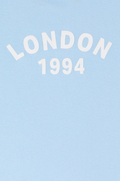 T-shirt ultracourt à liséré contrastant avec imprimé London