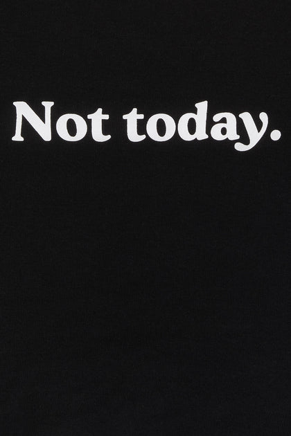 T-shirt ultracourt à liséré contrastant avec imprimé Not Today