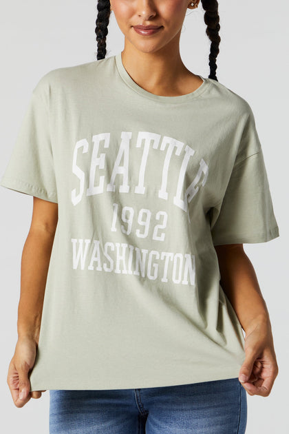 T-shirt de coupe garçonne à imprimé Seattle