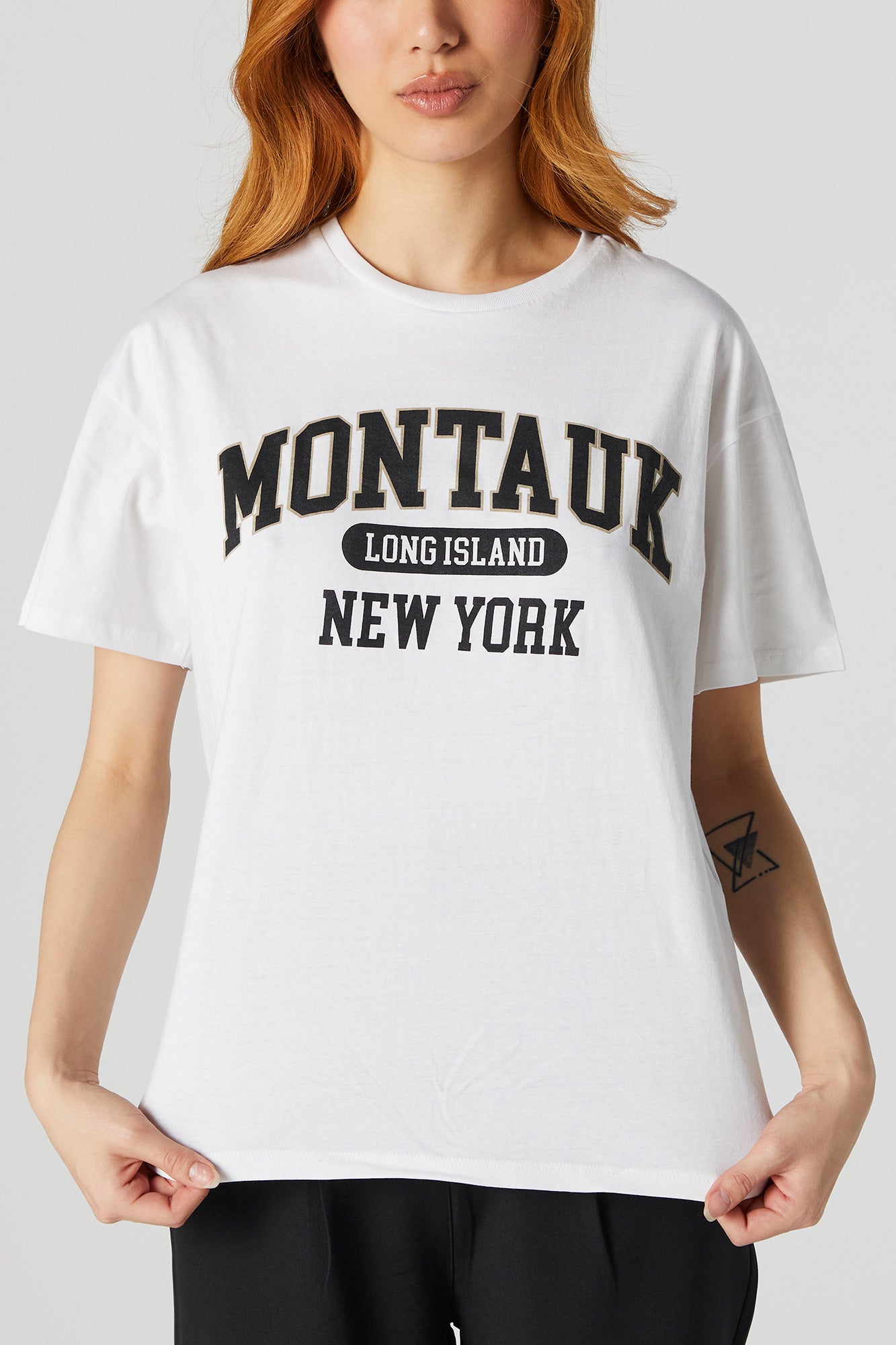 Montauk Long Island Varsity Graphic Boyfriend T-Shirt