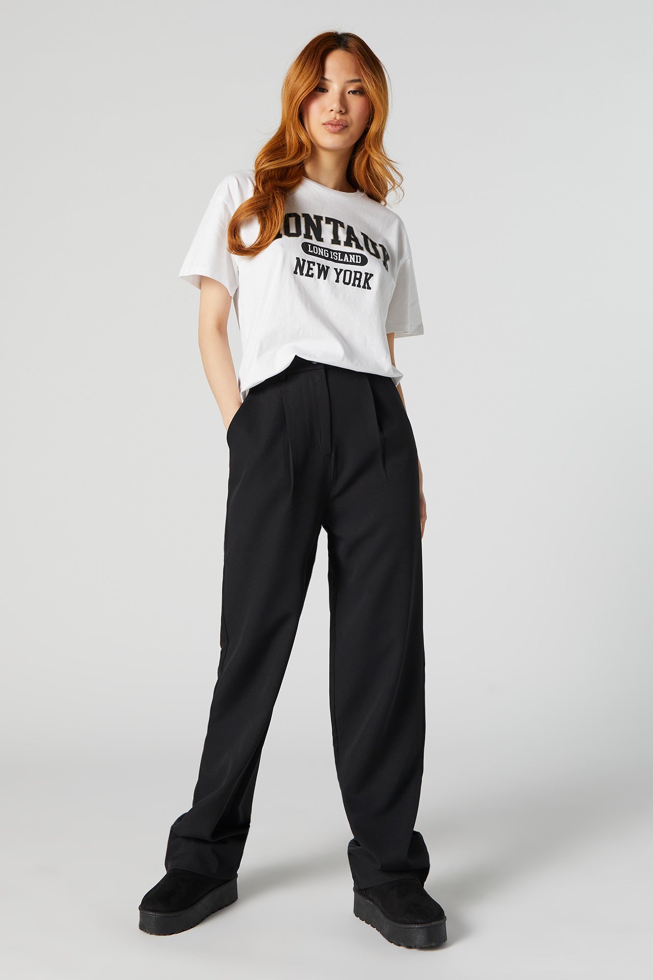 Montauk Long Island Varsity Graphic Boyfriend T-Shirt