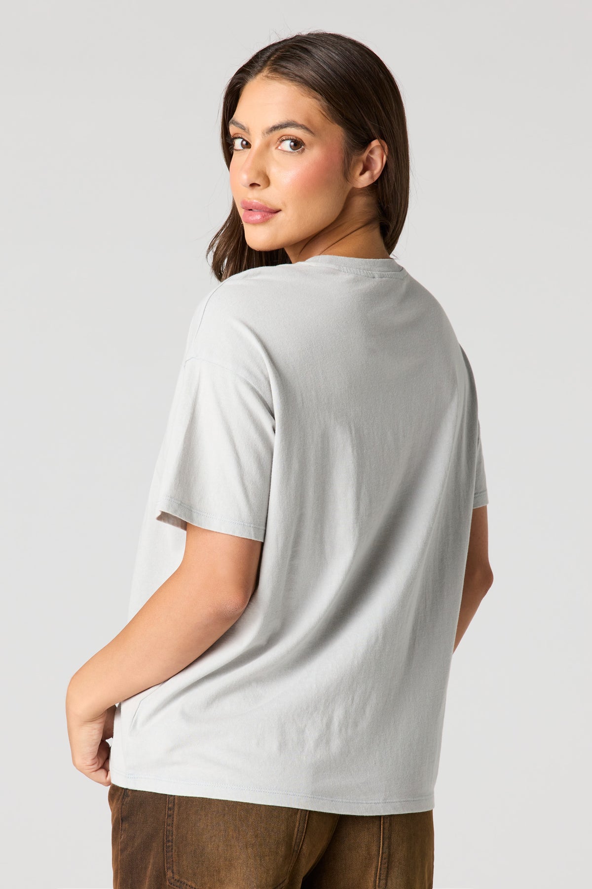 Alt View 2. Cosmic Graphic Washed Boyfriend T-Shirt - Light Blue