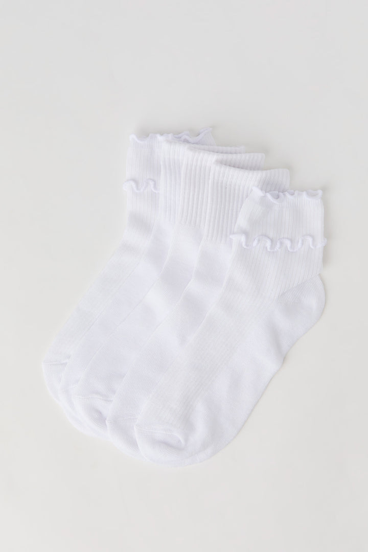 Ruffled Quarter Socks (5 Pack)