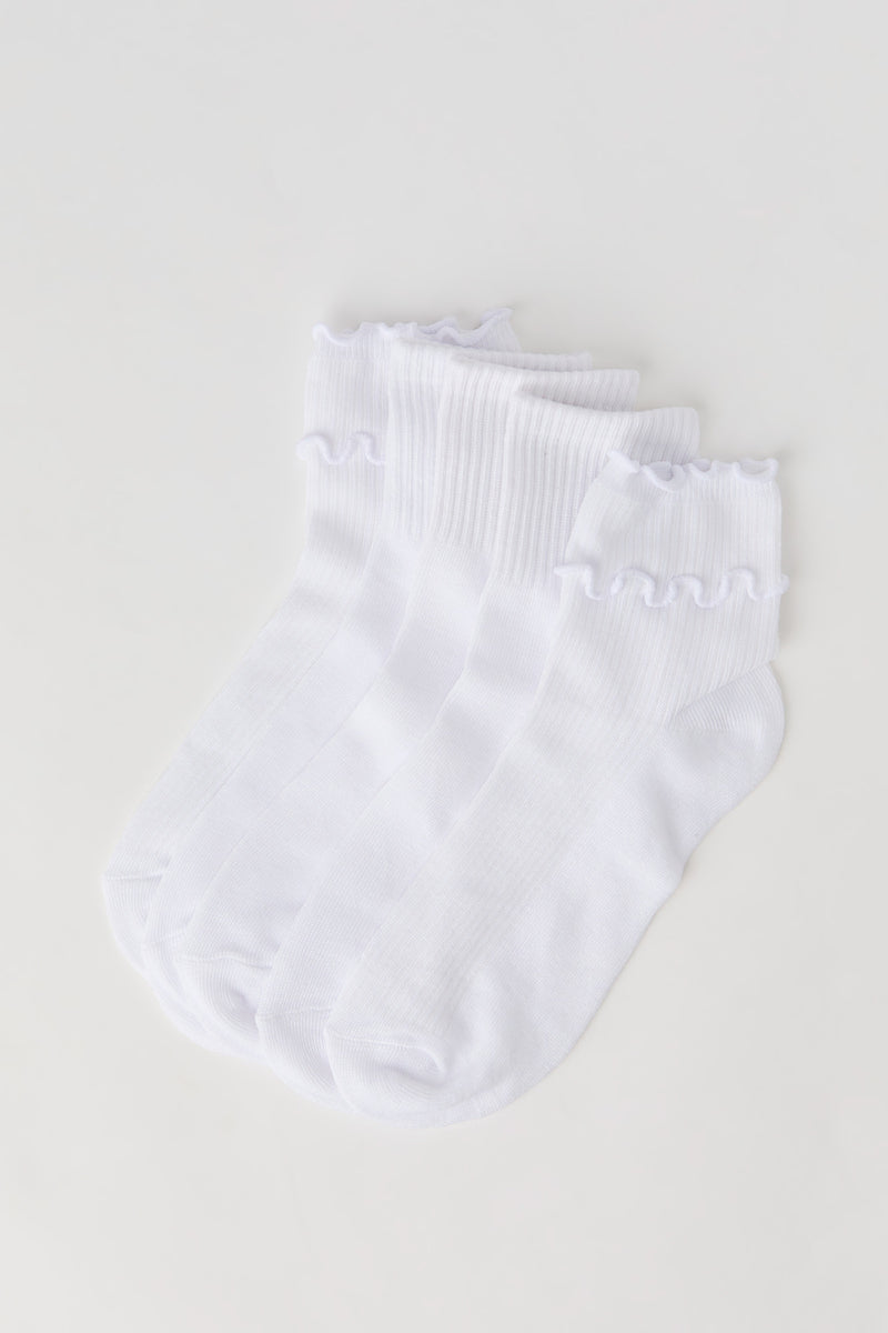 Ruffled Quarter Socks (5 Pack)
