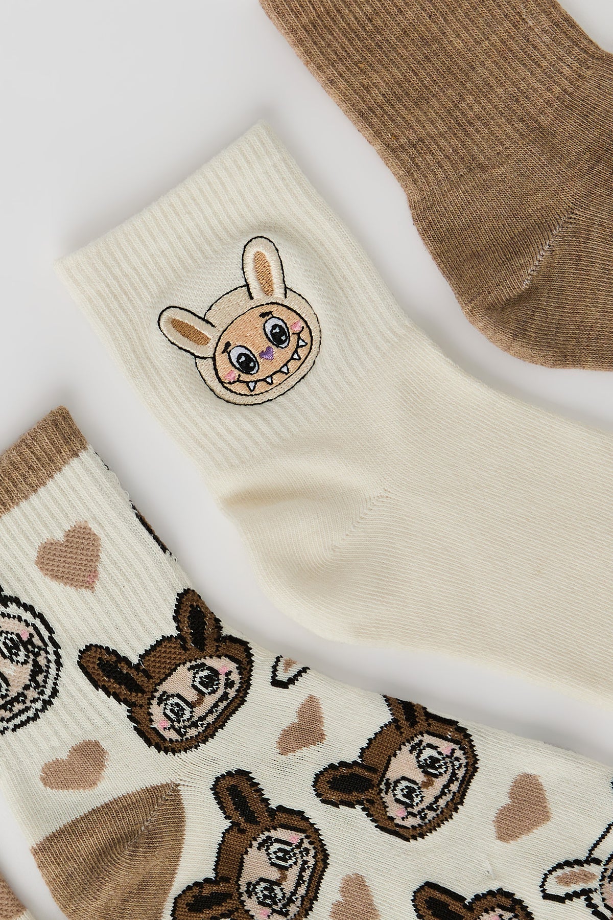 Alt View 2. Alabebé Socks (5 Pack) - Brown