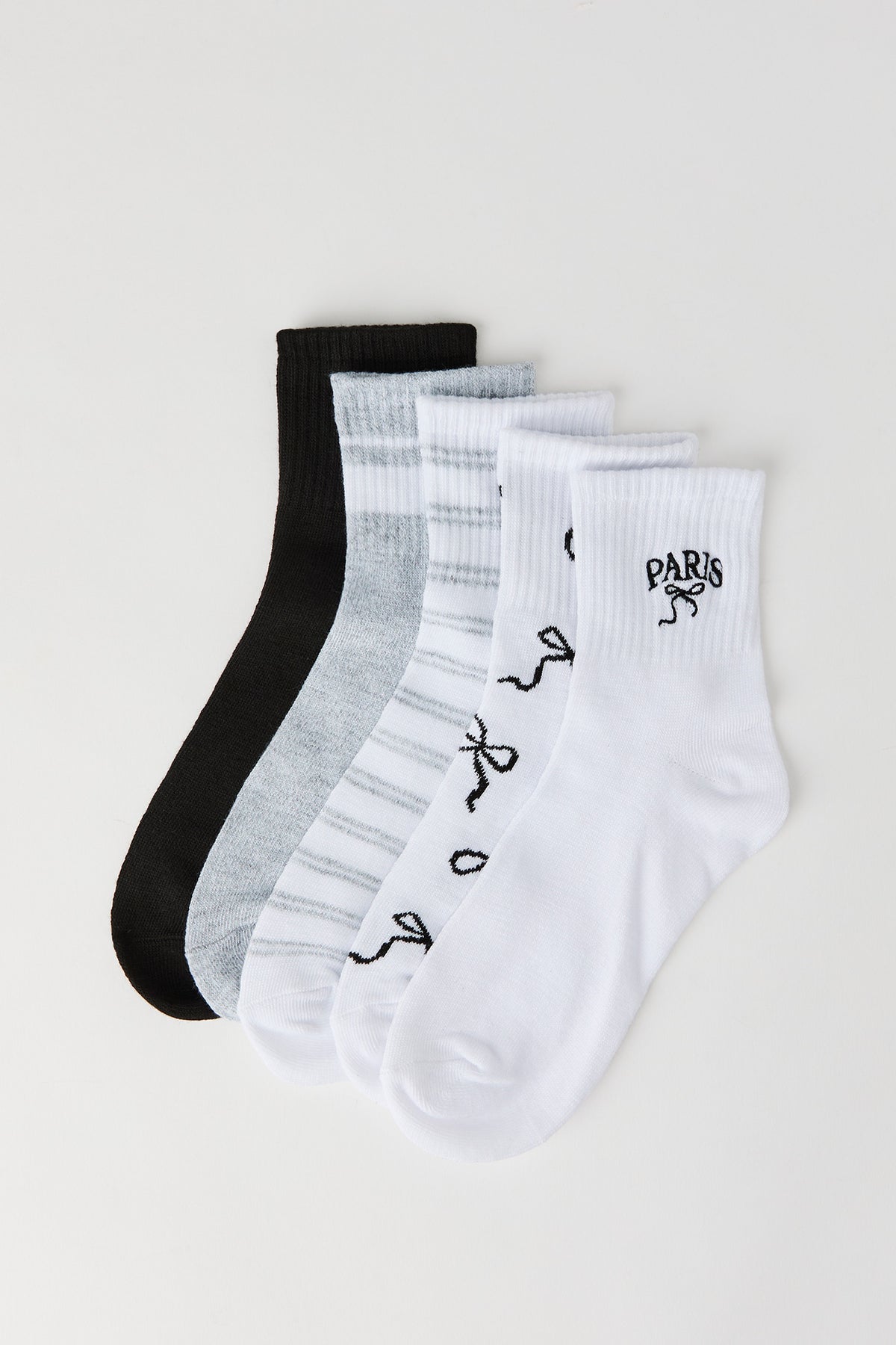 Quarter Socks (5 Pack) - Heather Grey