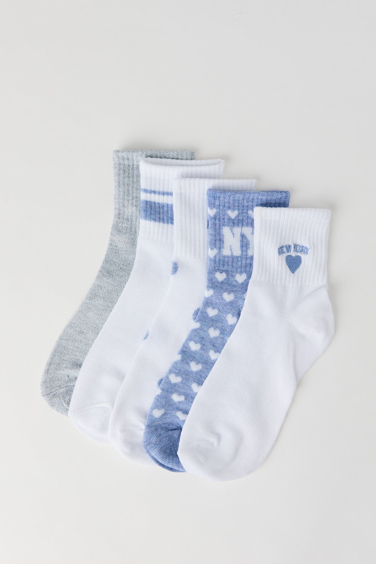 Quarter Socks (5 Pack) - Light Blue