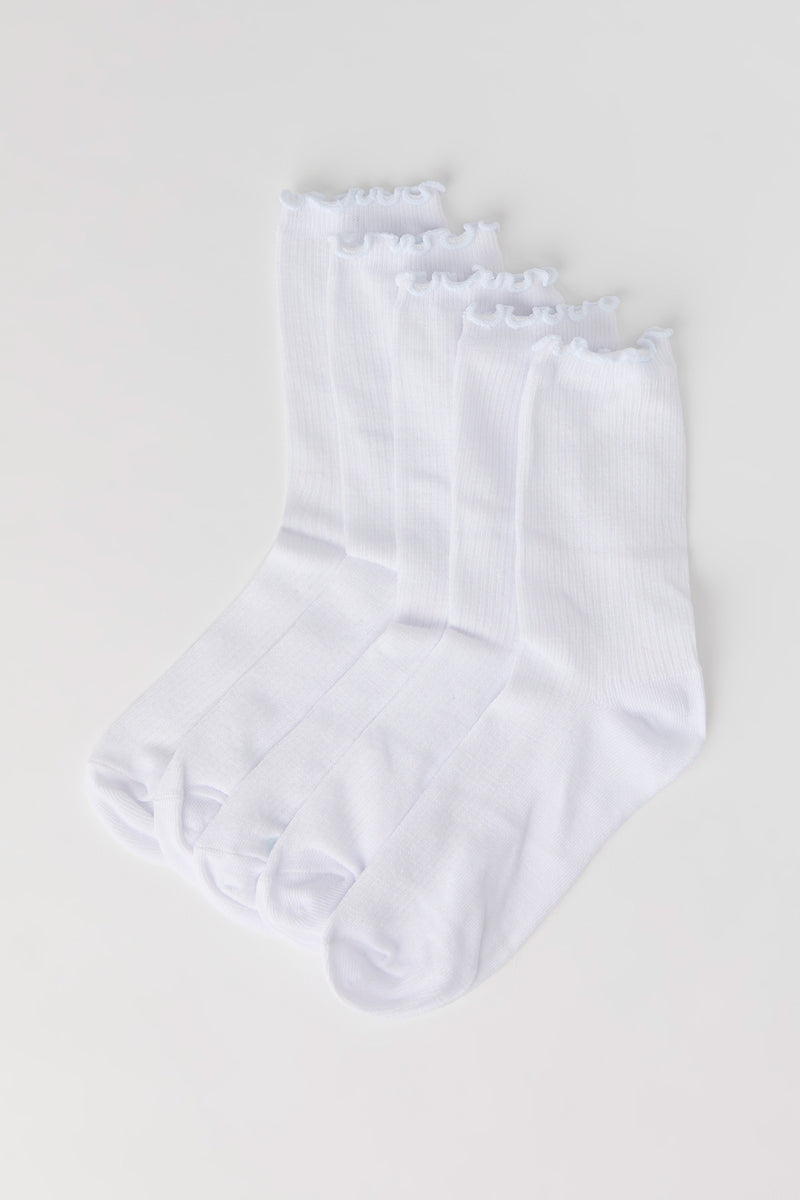 Chaussettes côtelées volantées (5 paires)