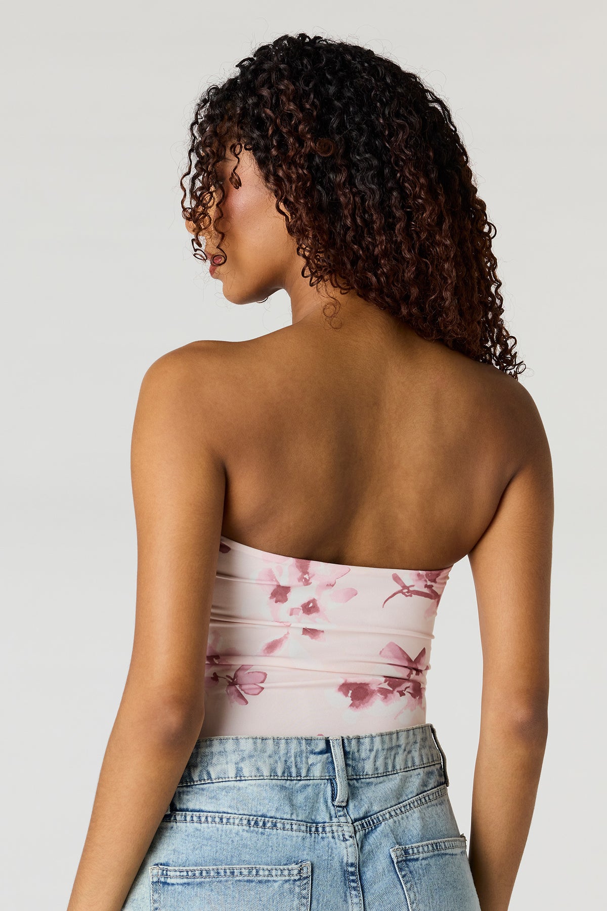 Alt View 2. Contour Cinched Tube Bodysuit - Light Pink