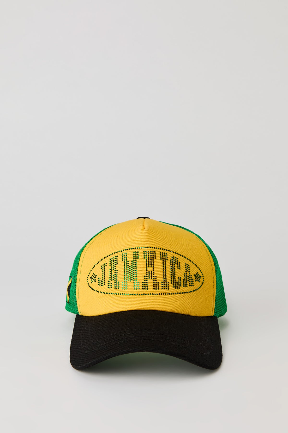Jamaica Rhinestone Trucker Hat - Jade