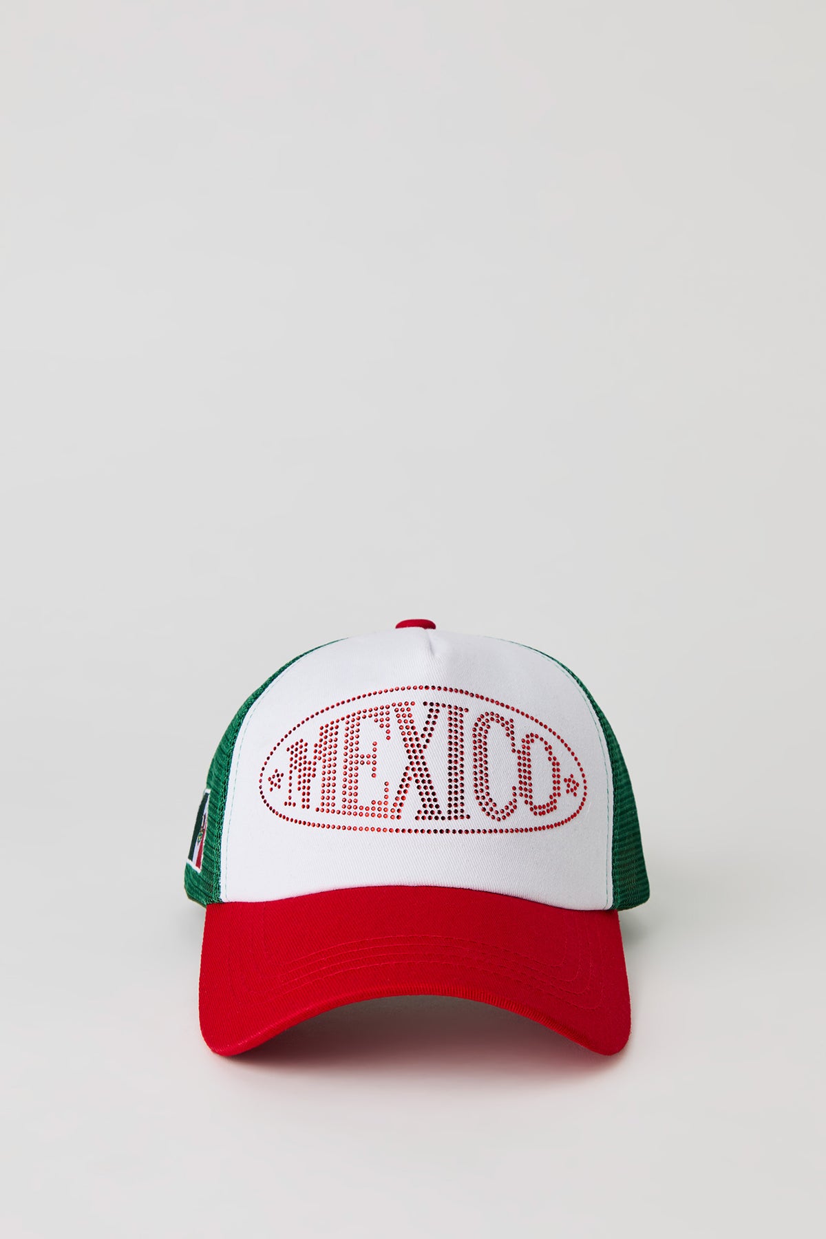Mexico Rhinestone Trucker Hat - Hunter Green