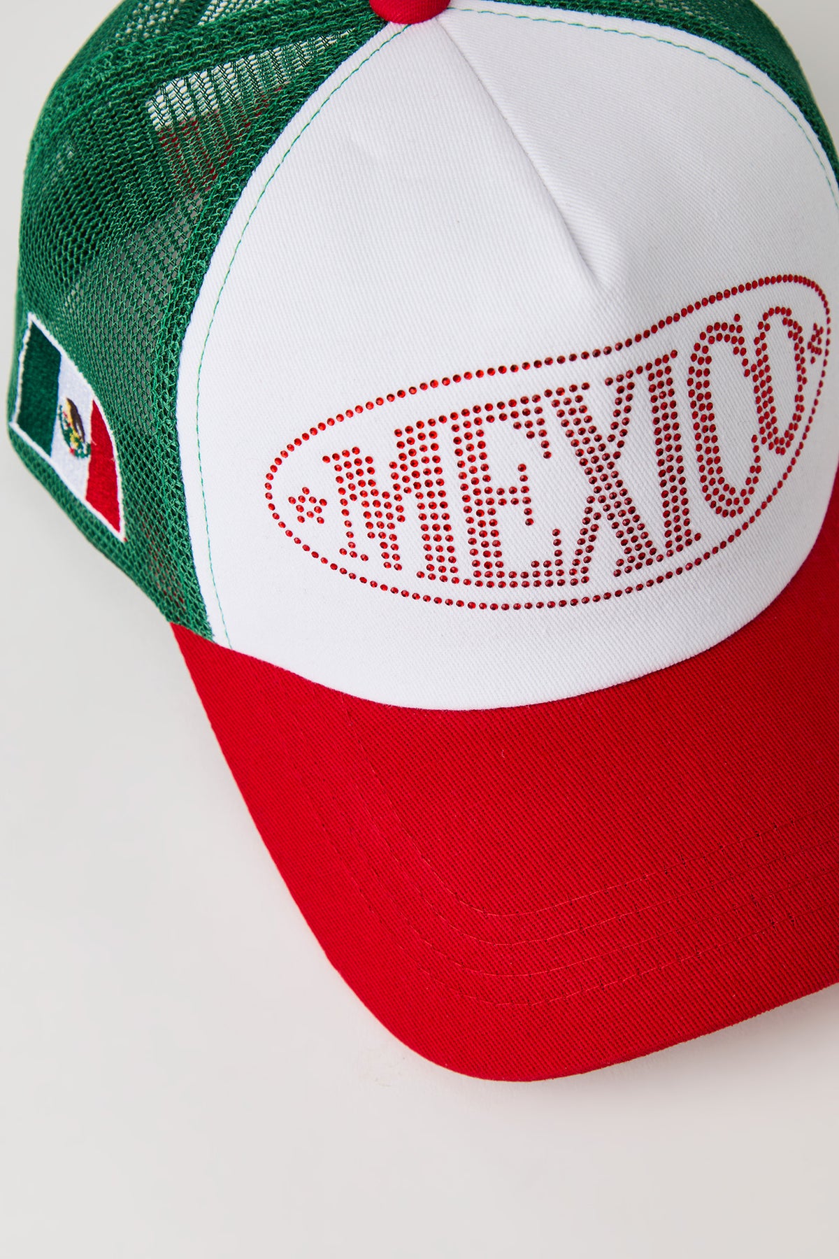 Alt View 2. Mexico Rhinestone Trucker Hat - Hunter Green