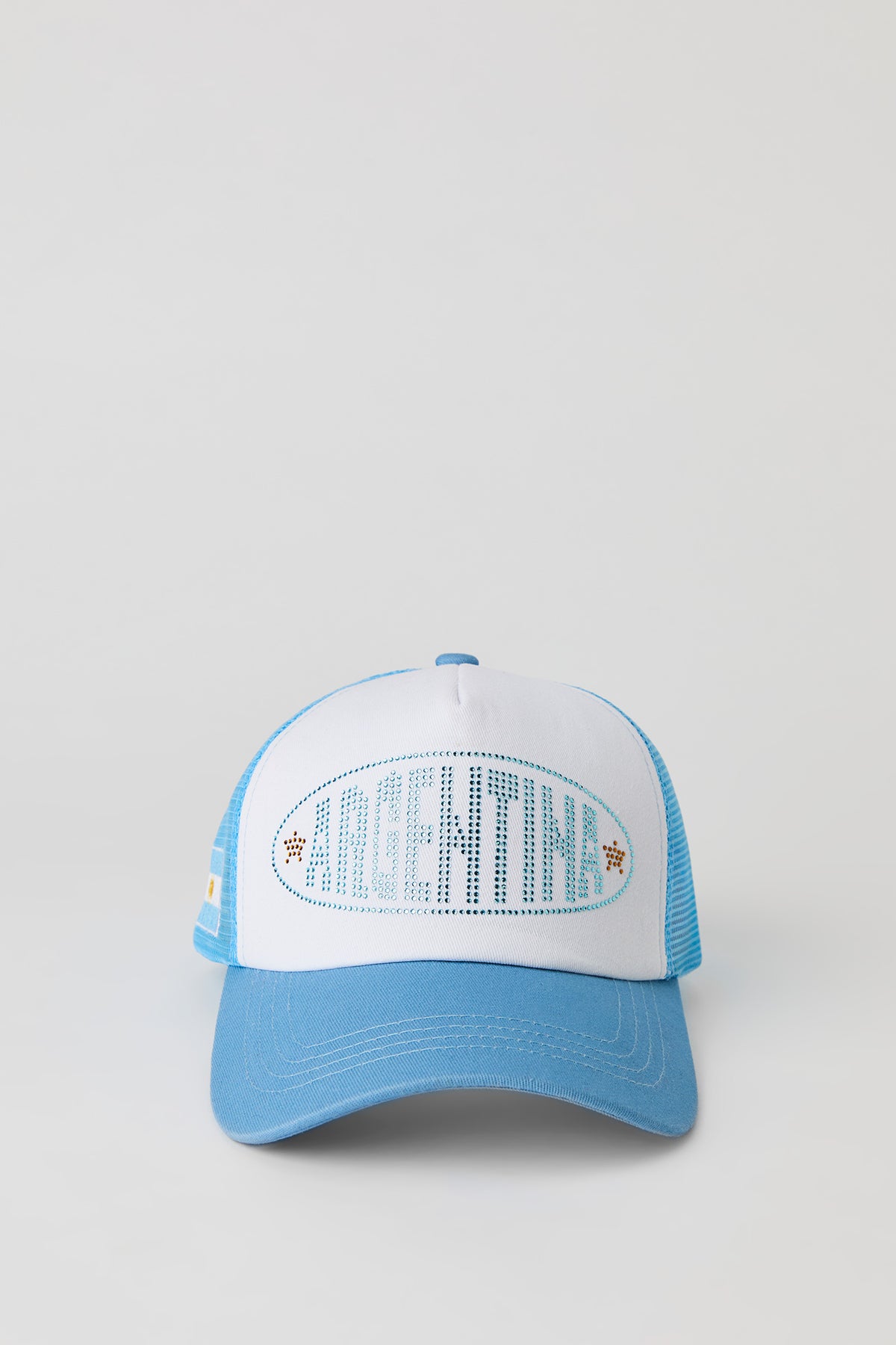 Casquette de camionneur à imprimé Argentine avec pierres du Rhin