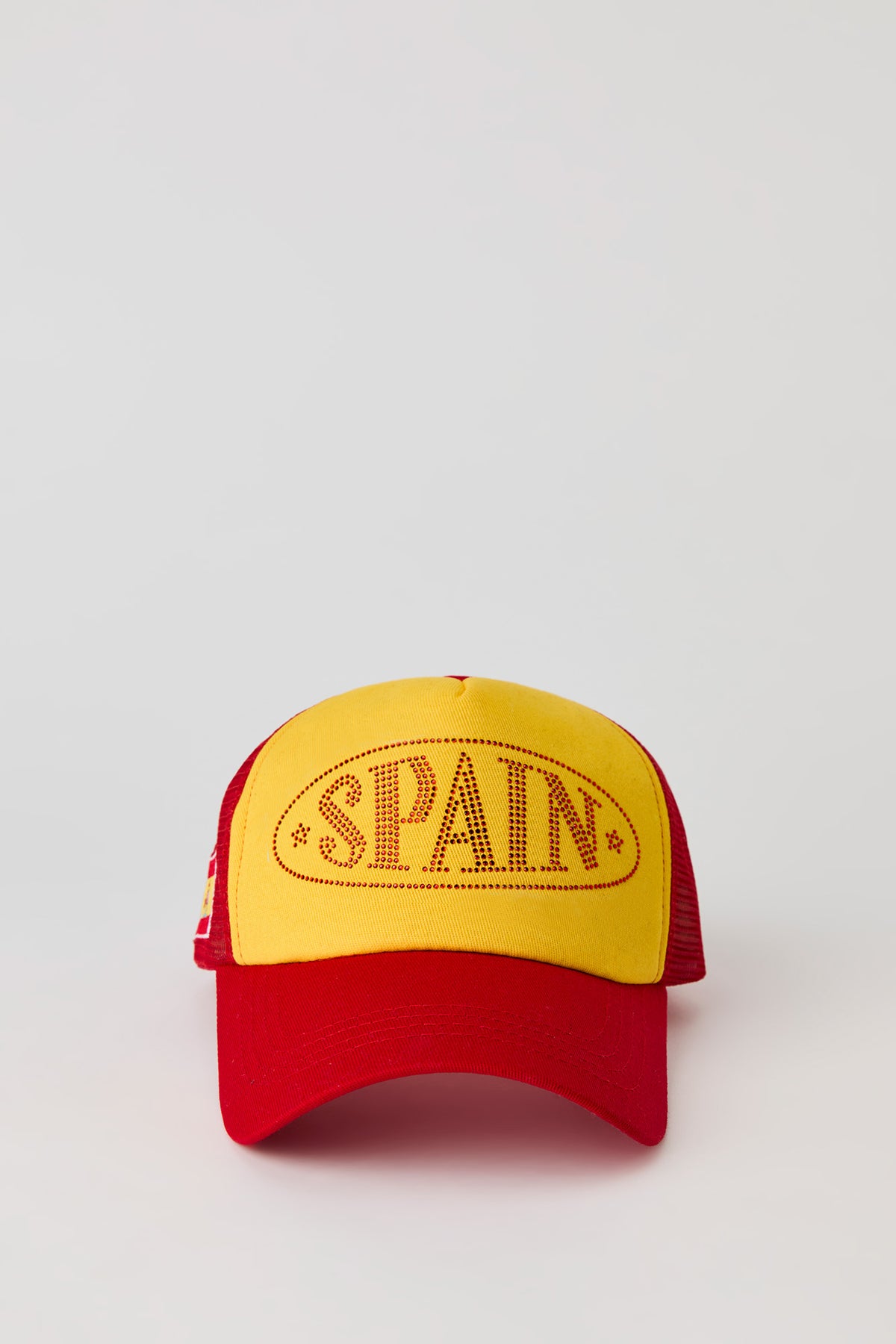Casquette de camionneur à imprimé Espagne avec pierres du Rhin