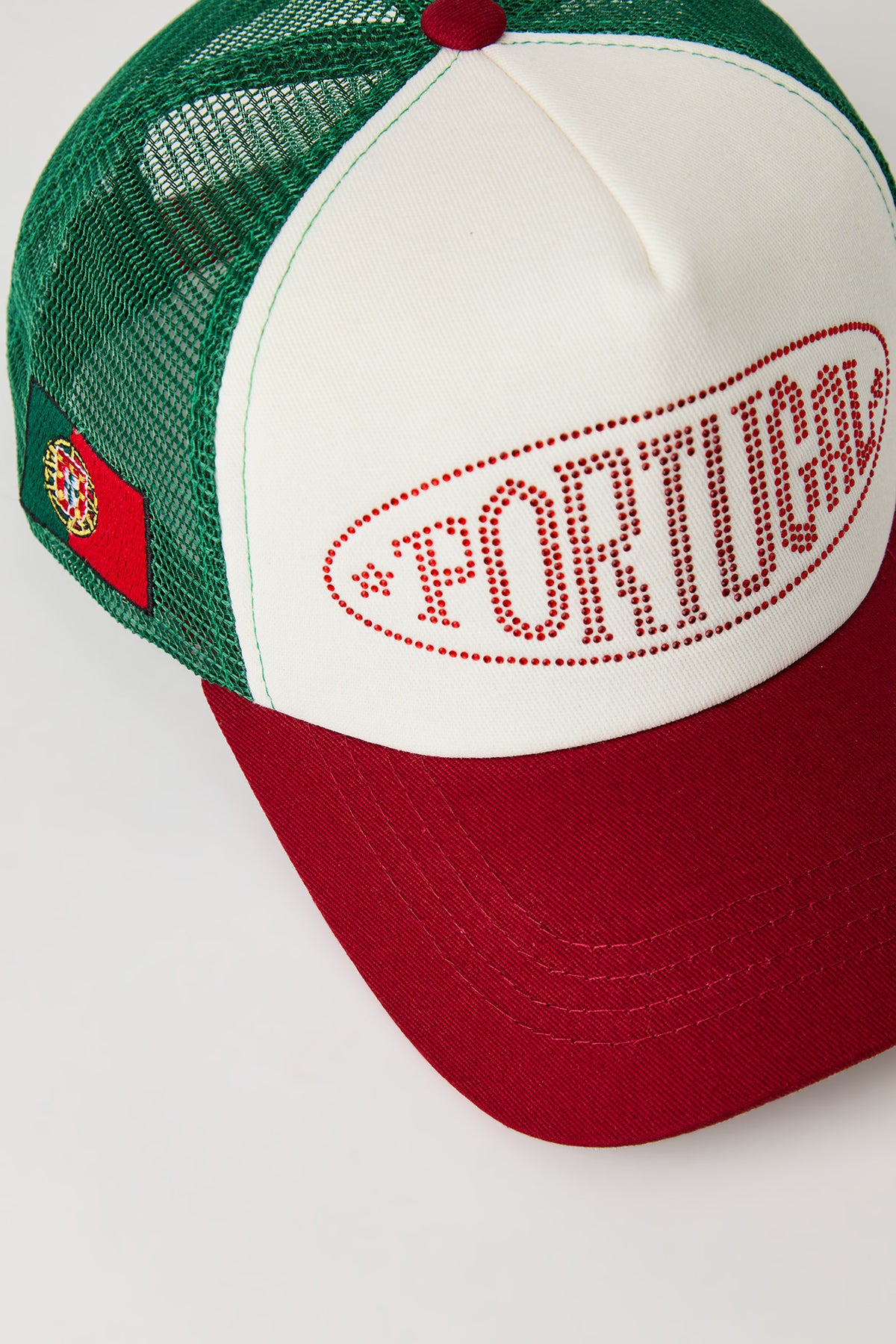 Vue alternative 2. Casquette de camionneur à imprimé Portugal avec pierres du Rhin