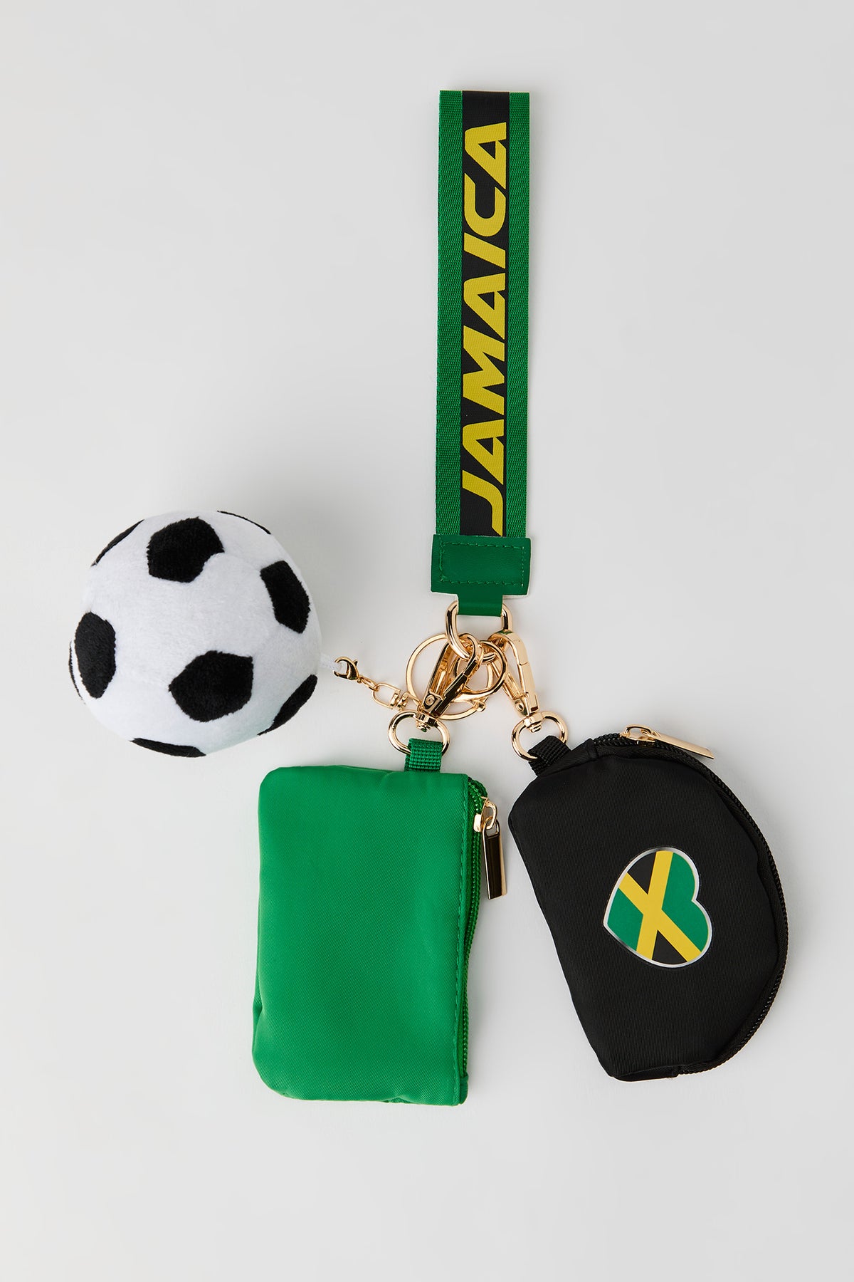 Jamaica Dual Pouch Wristlet Keychain - Green