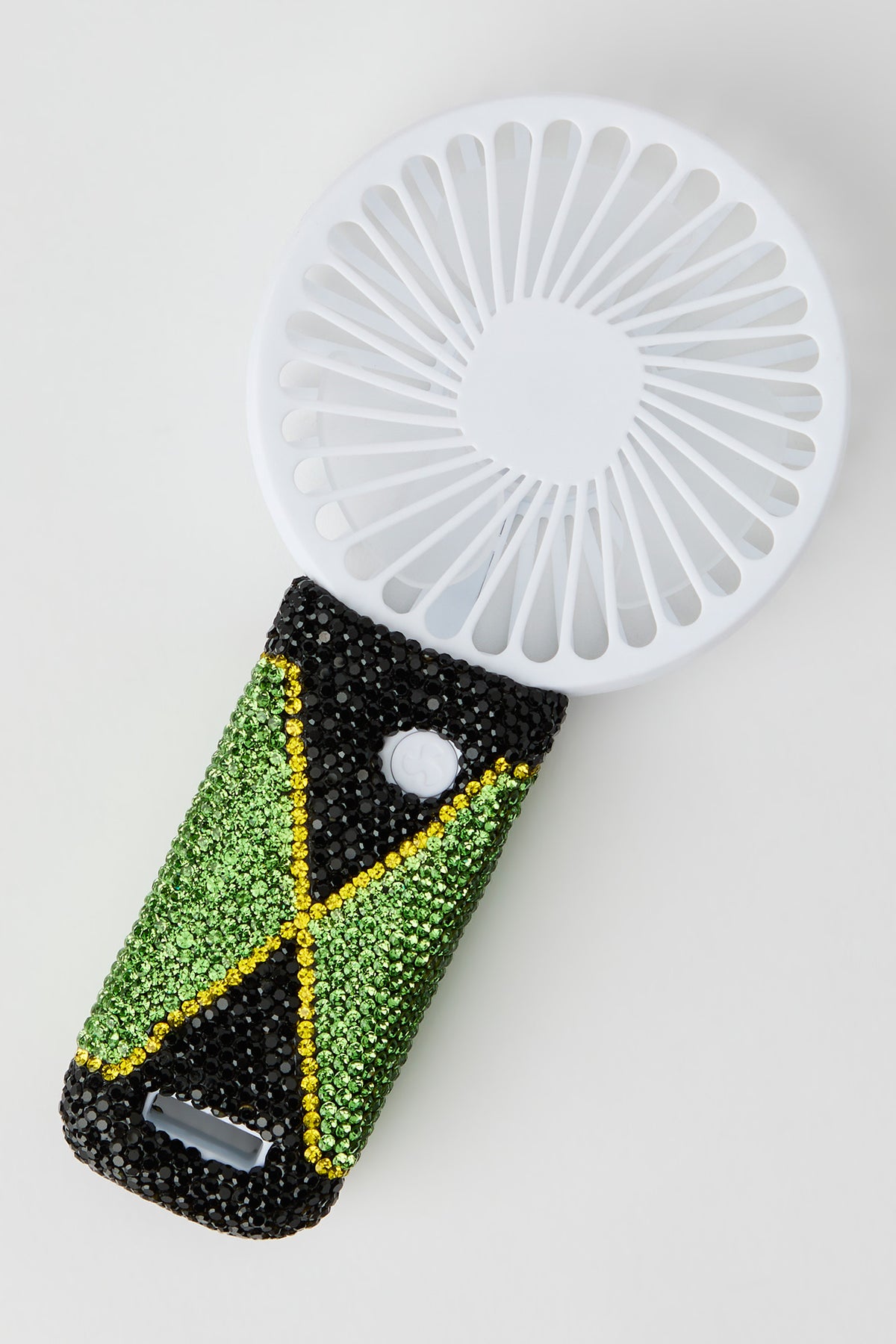 Jamaica Rhinestone Handheld Mini Fan - Jade