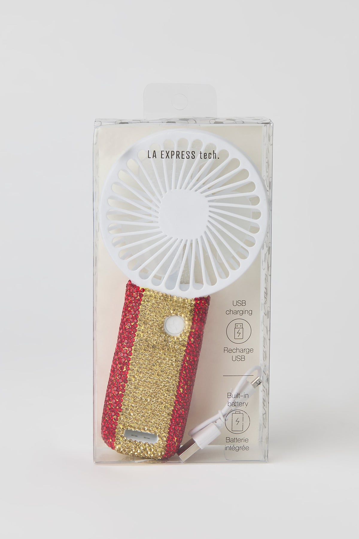 Vue alternative 2. Miniventilateur portatif à imprimé Espagne avec pierres du Rhin