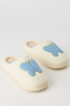 Pantoufles en Sherpa avec motif brodé Papillon