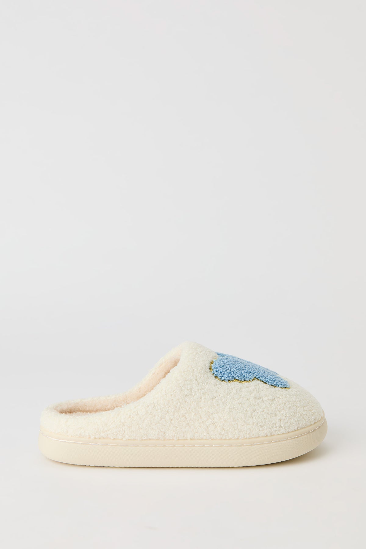 Vue alternative 2. Pantoufles en Sherpa avec motif brodé Papillon