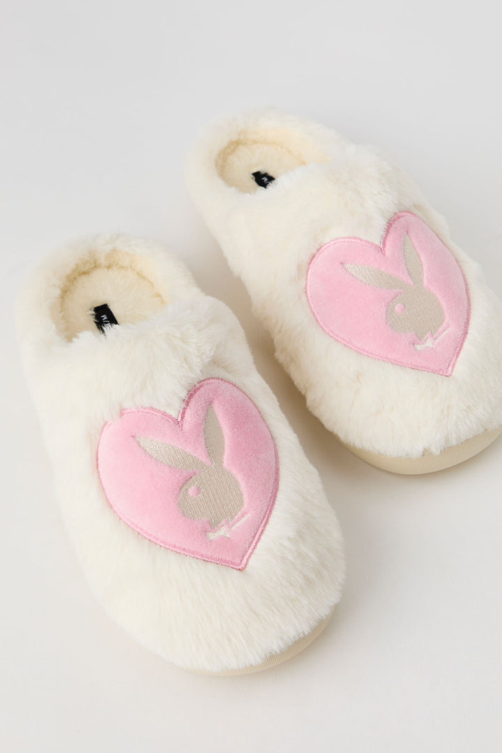 Playboy Embroidered Plush Slippers – Urban Planet display picture 3