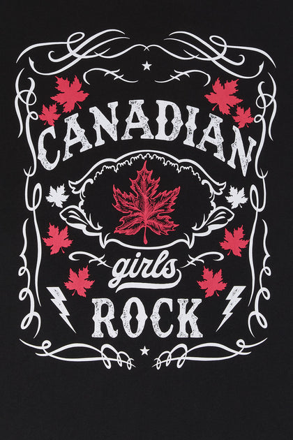 T-shirt de coupe garçonne à imprimé Canadian Girls Rock