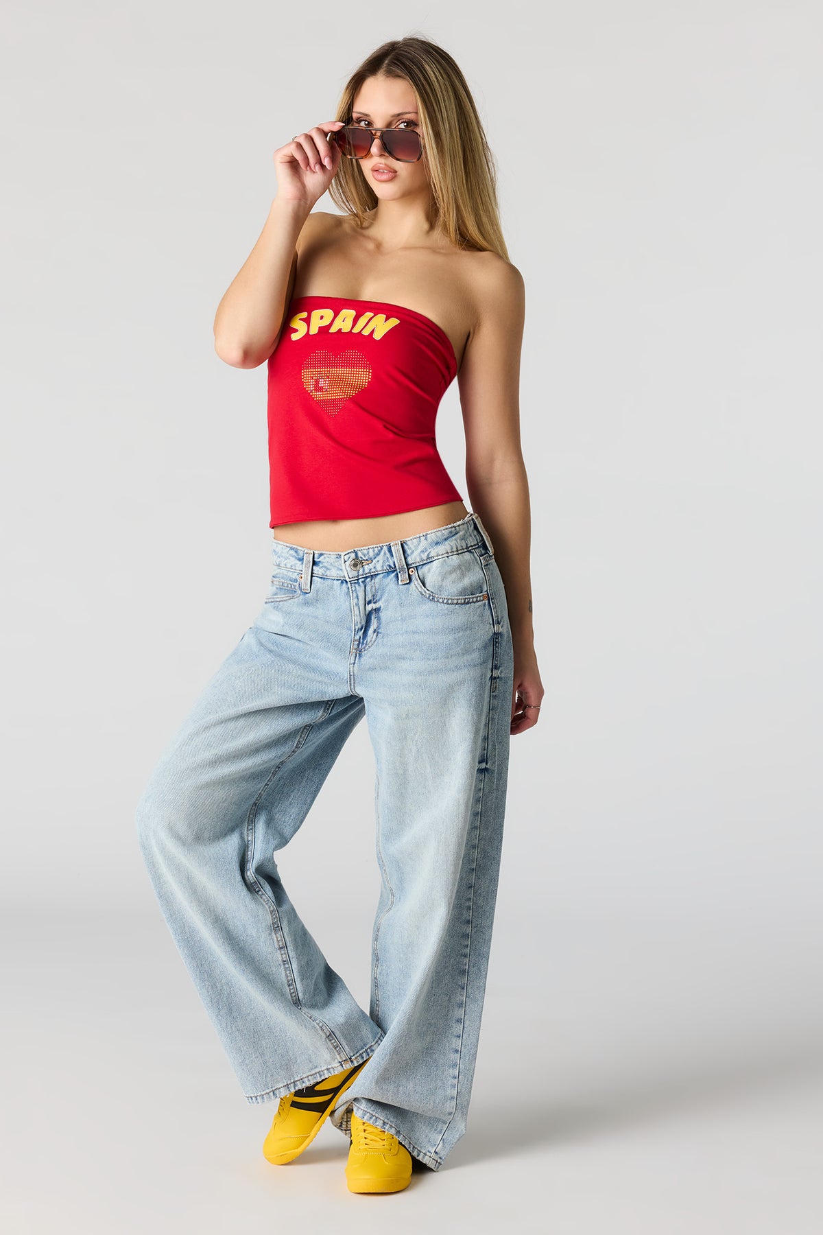 Alt View 3. Spain Rhinestone Tube Top - Dark Red