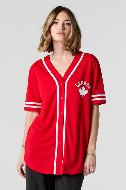 Jersey de base-ball en filet à imprimé Eh Team Canada Day