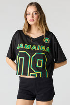 Jamaica Mesh Cropped Soccer Jersey