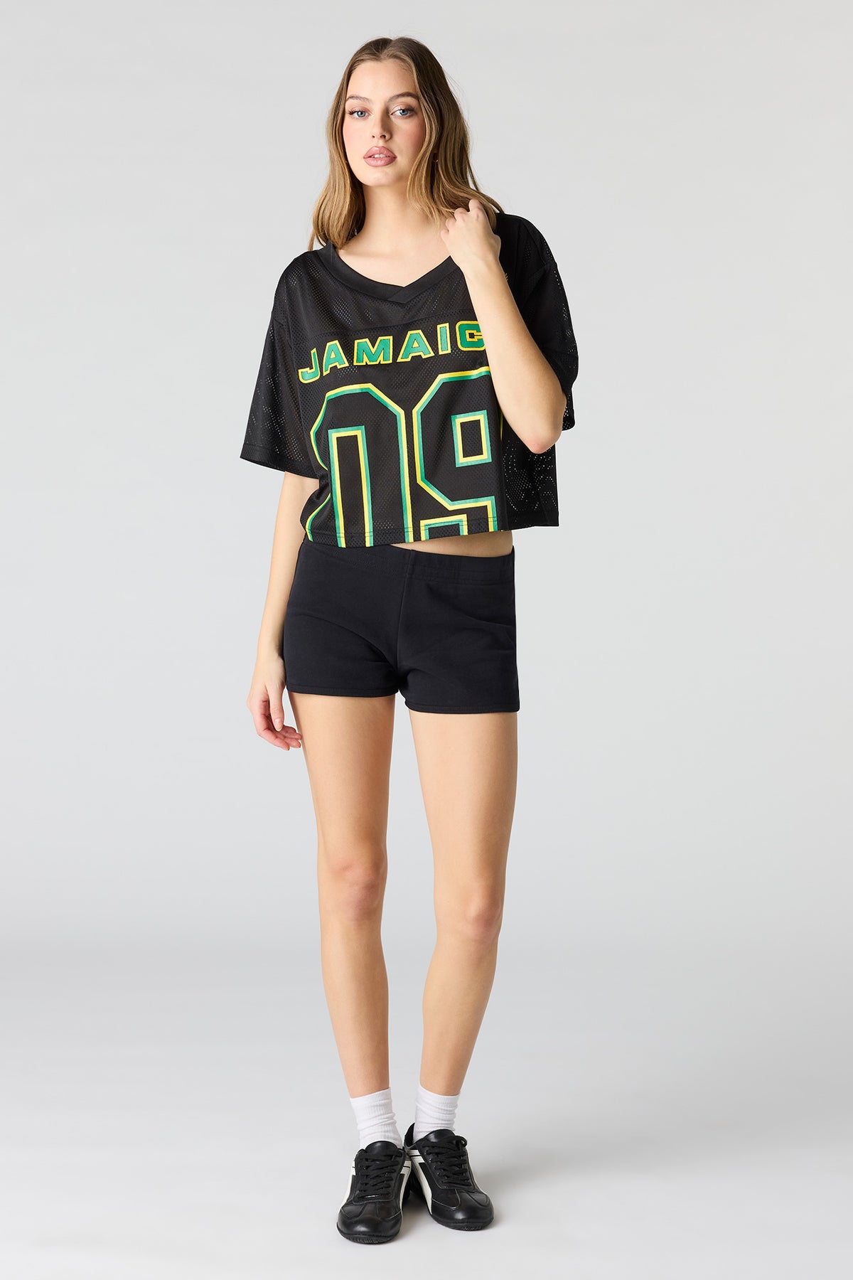 Alt View 3. Jamaica Mesh Cropped Soccer Jersey - Jade