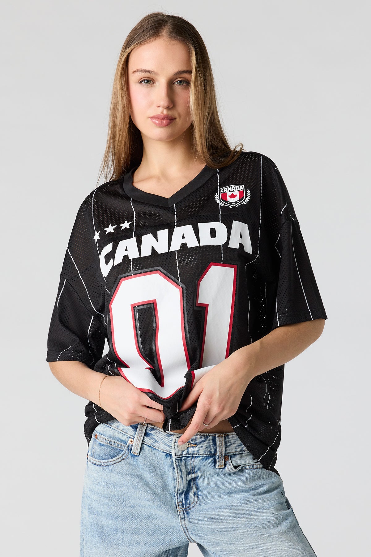 Jersey de soccer en filet à imprimé Canada