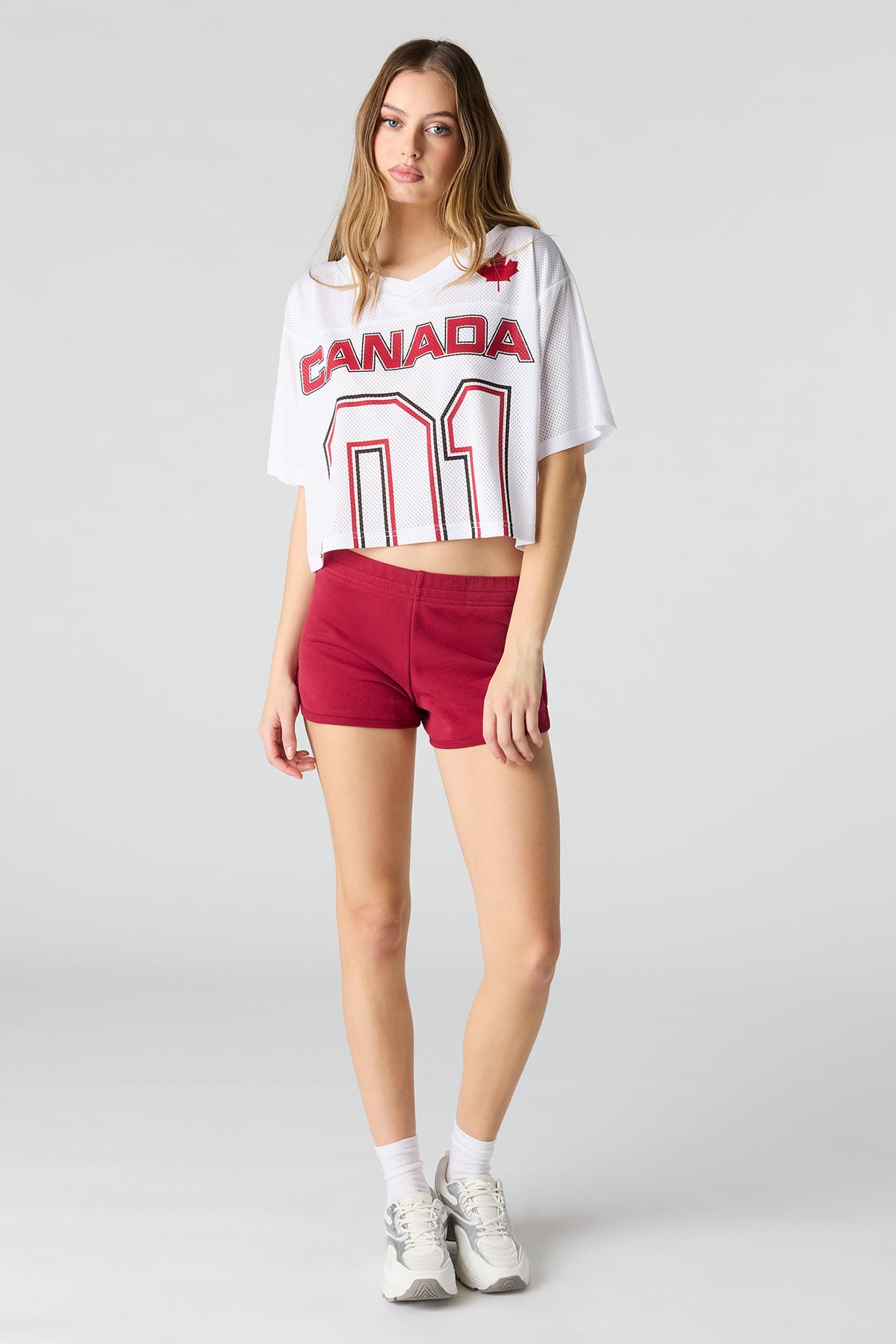 Alt View 3. Canada Mesh Cropped Soccer Jersey - White