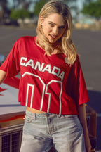 Jersey de soccer à imprimé Canada écourté en filet écourté