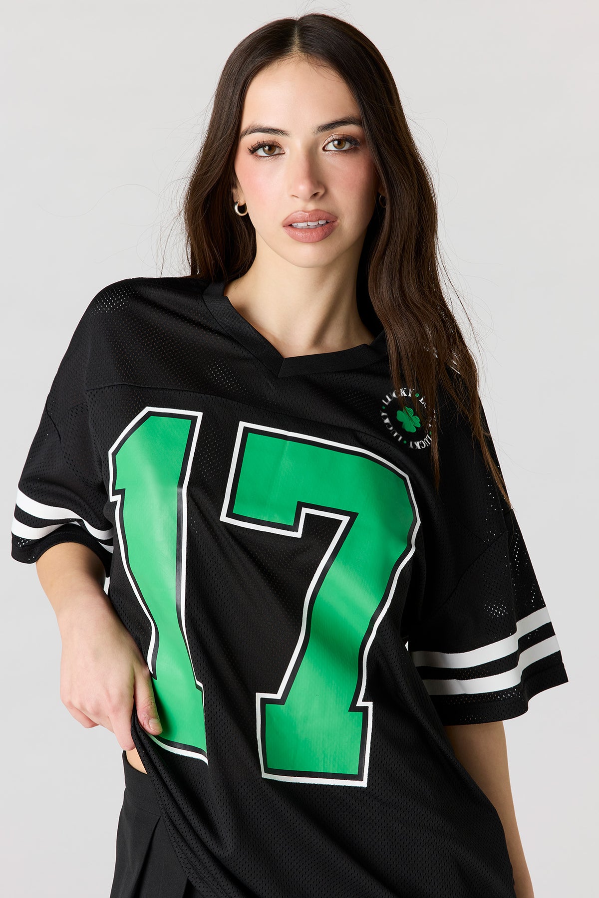 Alt View 2. St. Patrick's Day Graphic Mesh Jersey - Black