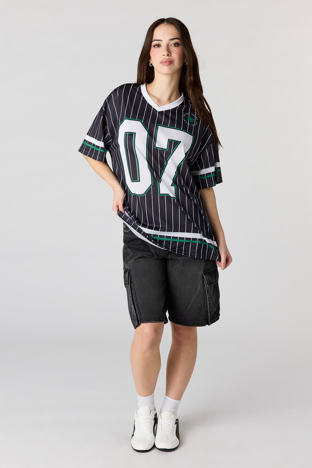 Alt View 3. St. Patrick's Day Graphic Mesh Jersey - Charcoal