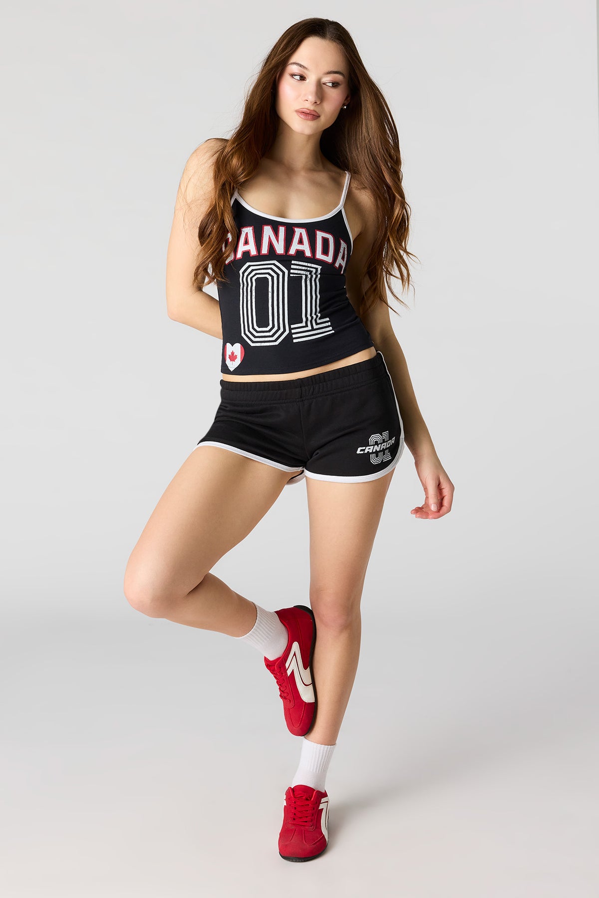 Alt View 3. Canada Graphic Tank - Black with White