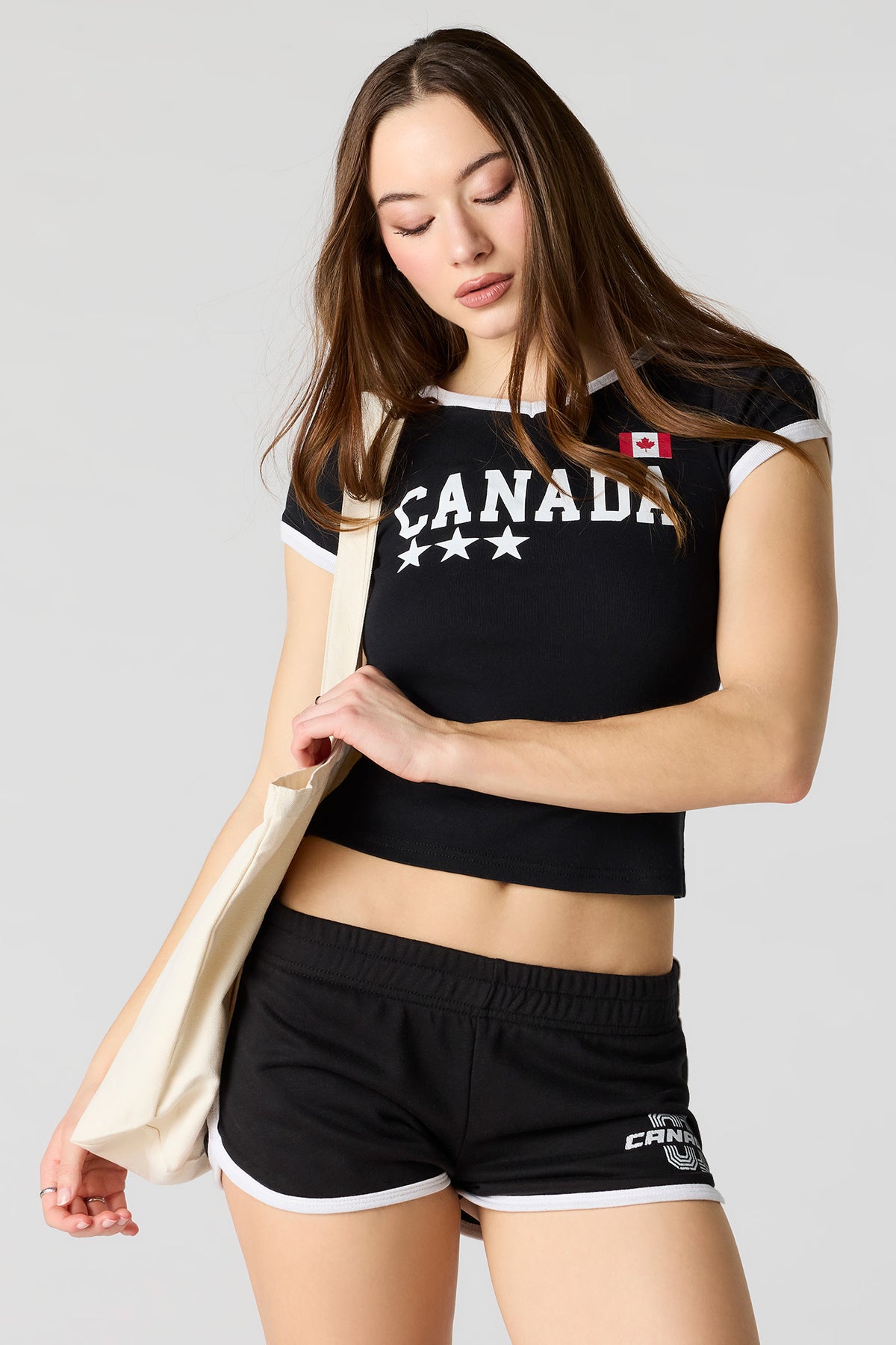 Canada Graphic Jersey T-Shirt - Black with White