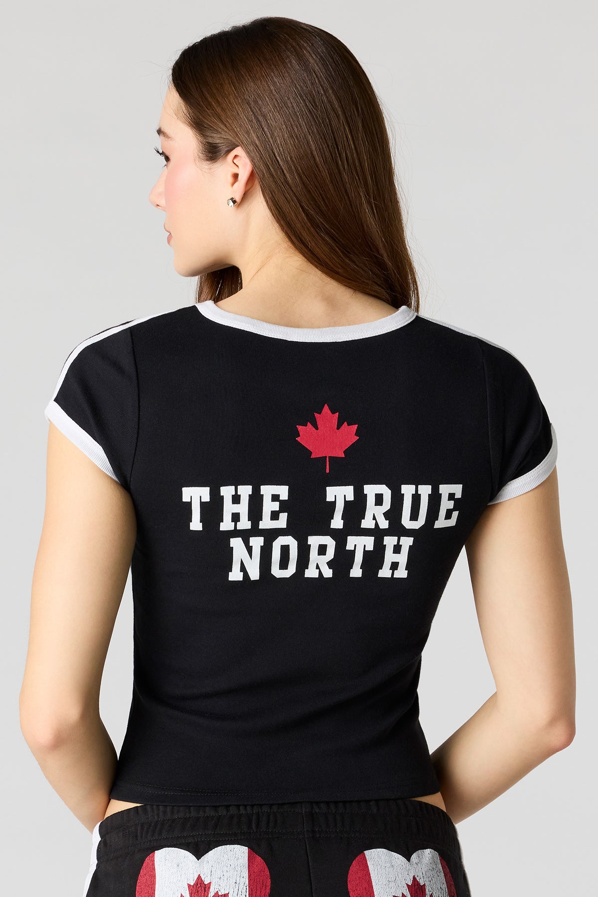 Alt View 2. Canada Graphic Jersey T-Shirt - Black with White