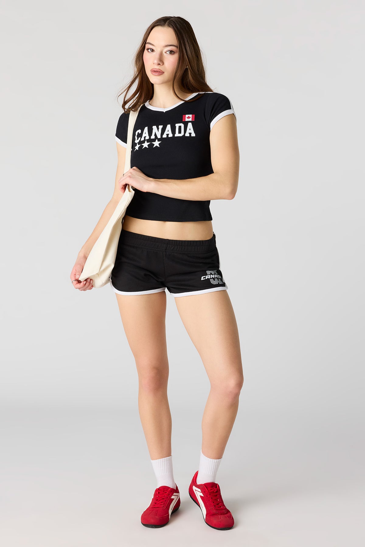 Alt View 3. Canada Graphic Jersey T-Shirt - Black with White