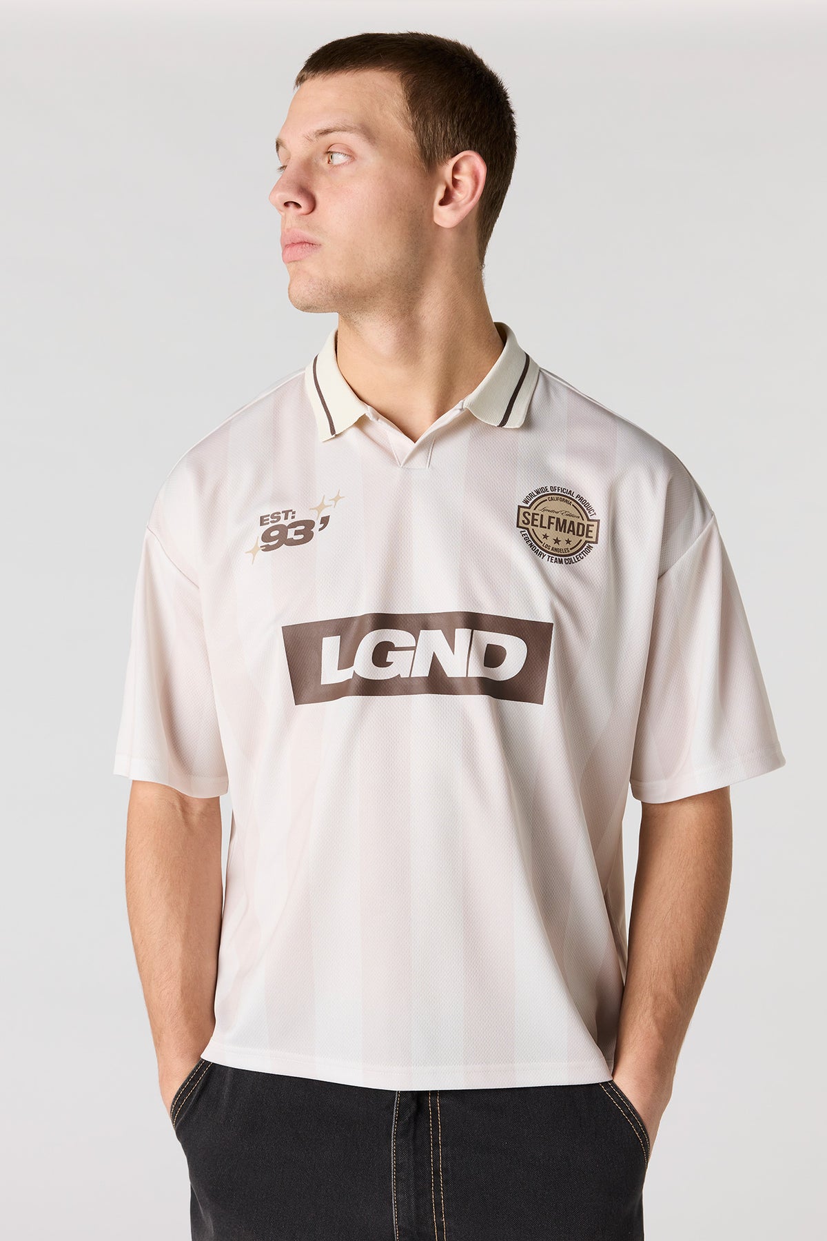 Polo de soccer en filet imprimé