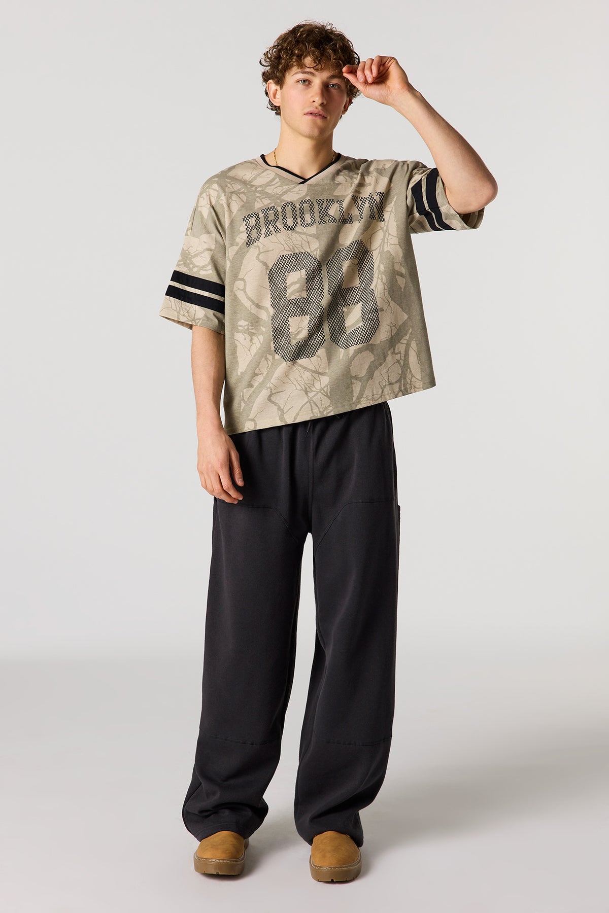 Alt View 3. Premium Heavyweight Cotton Graphic Jersey - Natural