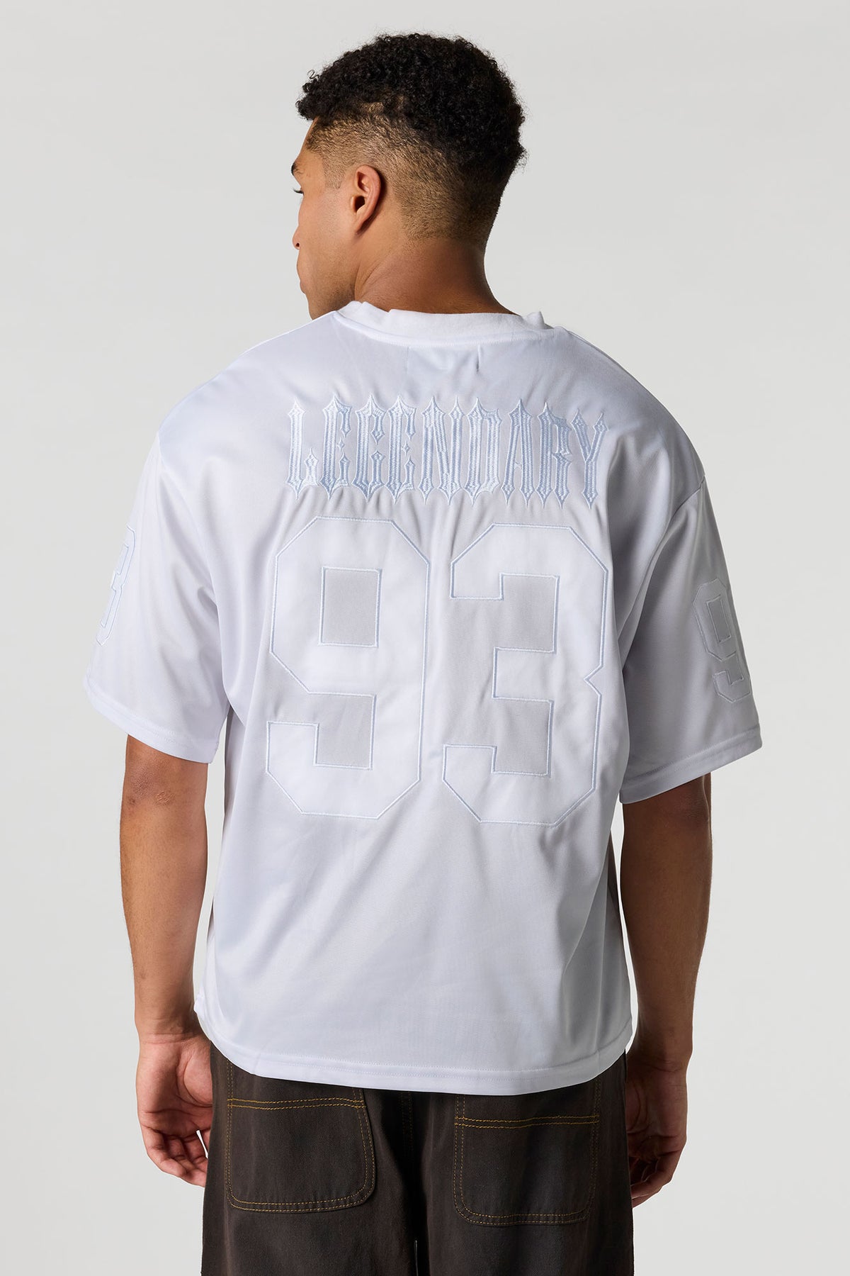 Alt View 2. Embroidered Football Jersey - White