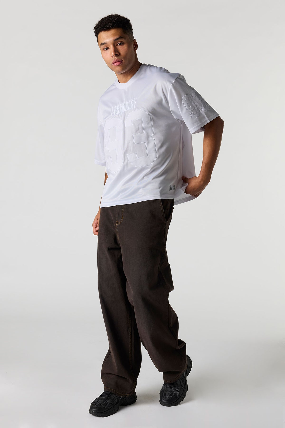 Alt View 3. Embroidered Football Jersey - White