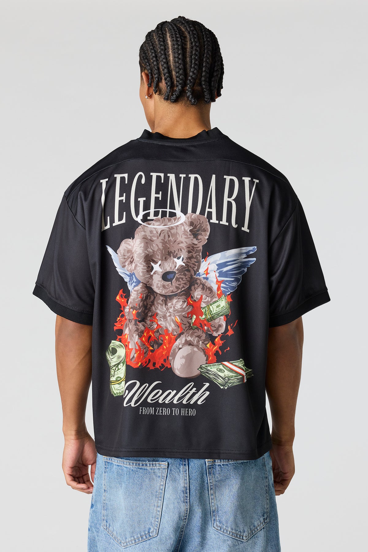 Graphic Mesh Jersey - Black