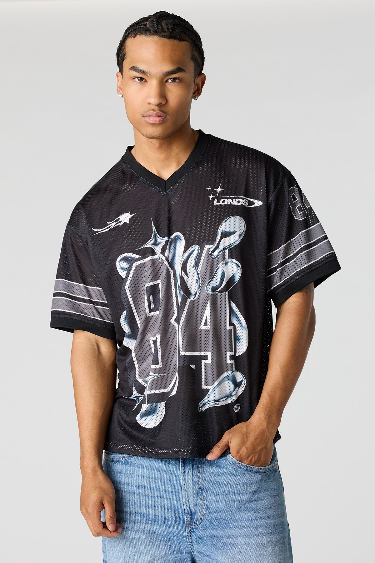 Graphic Mesh Jersey - Black